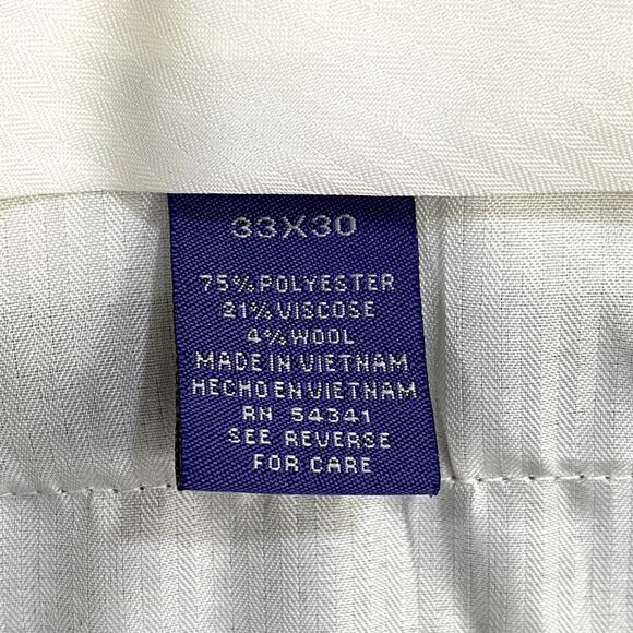 Alan Flusser Dress Pants Men's Actual Size 34Wx28L Brown Pleated and Cuffed - Picture 5 of 10